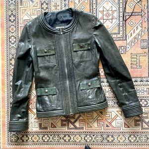 BUI by Barbara BUI Leather Moto Coat Jacket